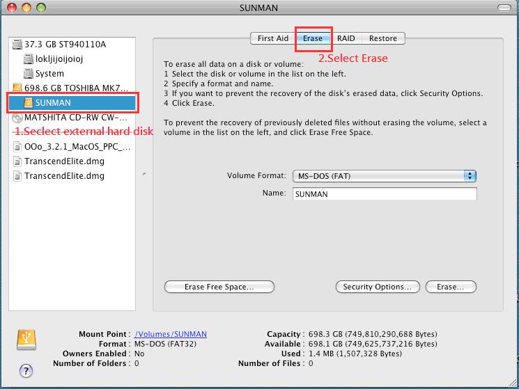 format external hard disk for mac